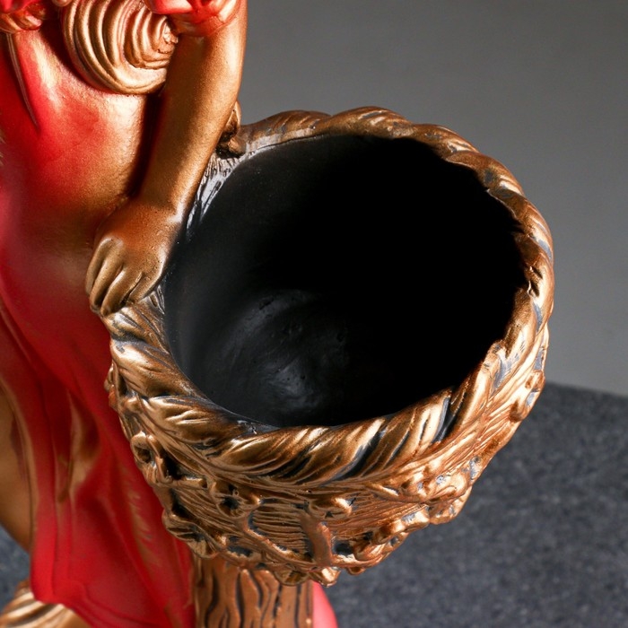 Фигура  Фигура "Девушка с двумя кашпо" красная, 24х30х96см