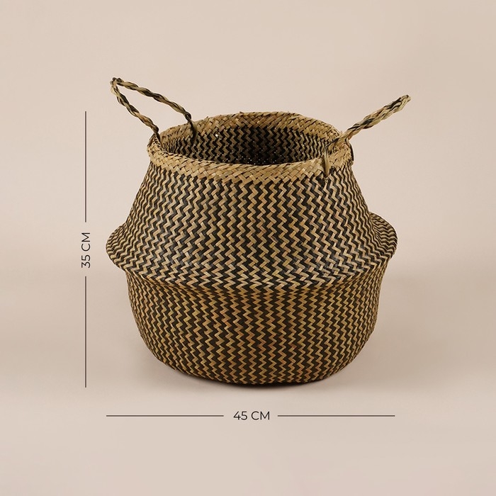 Корзина для белья плетеная круглая SL Home «Сорренто», камыш, 35×45 см Корзина для белья плетеная круглая SL Home «Сорренто», камыш, 35×45 см