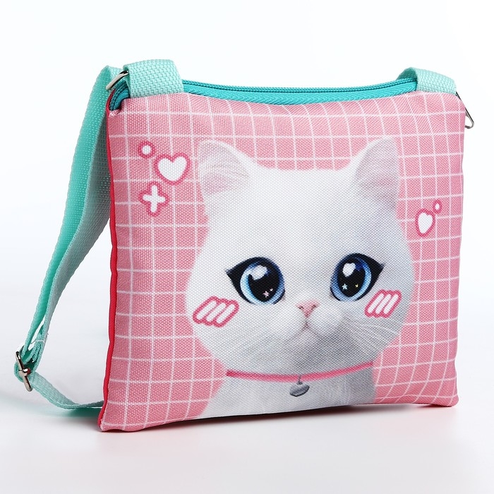 Сумка детская для девочки на молнии, цвет розовый/бирюзовый Сумка детская для девочки на молнии, цвет розовый/бирюзовый