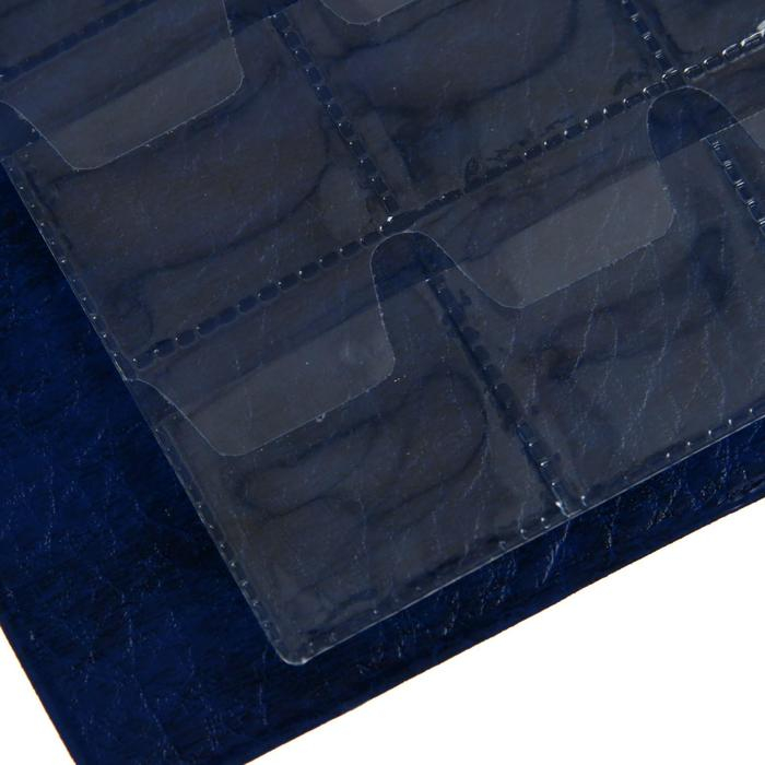 Альбом для монет 125 х 185 мм Calligrata, на 240 монет, ячейка 26 х 29 мм, 10 листов, обложка искусственная кожа, синий