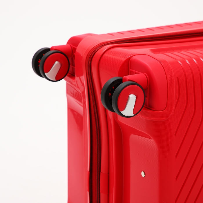 Чемодан большой 100 л (L), отдел на молнии, кодовый замок, 4 колеса, цвет красный Чемодан большой 100 л (L), отдел на молнии, кодовый замок, 4 колеса, цвет красный