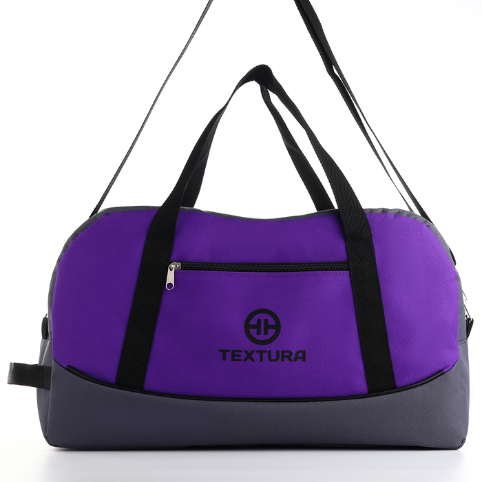 Сумка спортивная женская, TEXTURA, средний размер, цвет серый/сиреневый