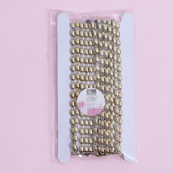 Тесьма металлизированная «Прямоугольник», 8 × 5 мм, 4,5 ± 0,5 м, цвет золотой Тесьма металлизированная «Прямоугольник», 8 × 5 мм, 4,5 ± 0,5 м, цвет золотой