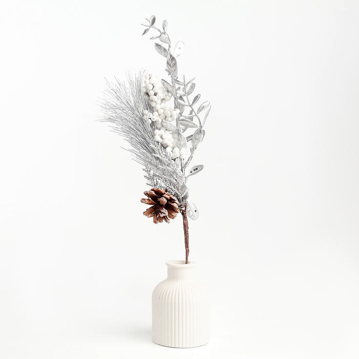 Новогодний декор &laquo;Серебрянная веточка&raquo;, 37 &times; 16 &times; 8 см