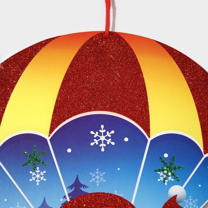 Декоративное украшение (подвеска)  Декоративное украшение (подвеска) "Дед мороз и мишка" 44,5х31 см