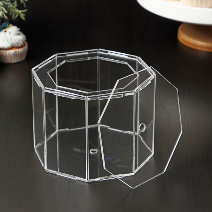 Фальшярус для торта восьмигранный, d=15 см, h=12 см, цвет прозрачный Фальшярус для торта восьмигранный, d=15 см, h=12 см, цвет прозрачный