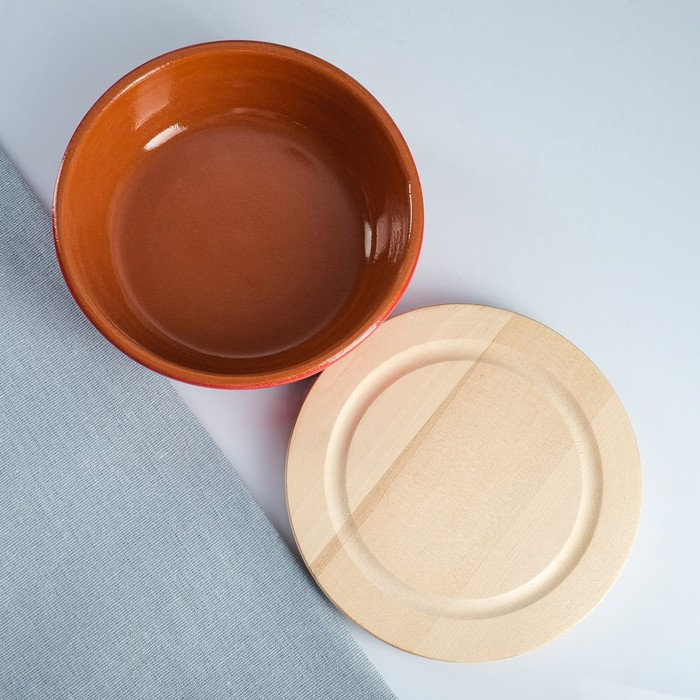 Набор для холодца 0,5 л (1 емкость с деревянной крышкой ) 17х6,5см, красный Набор для холодца 0,5 л (1 емкость с деревянной крышкой ) 17х6,5см, красный