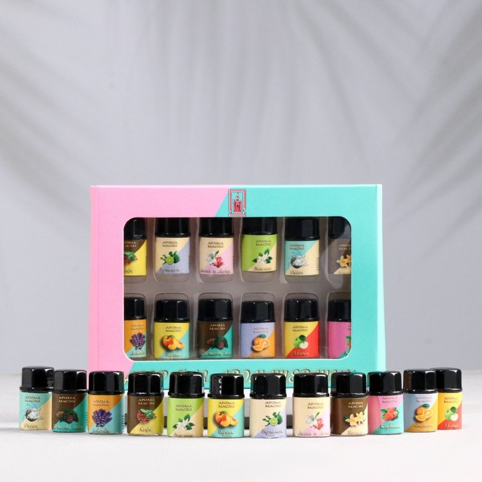 Набор эфирных масел, 3 мл, 12 шт,  Набор эфирных масел, 3 мл, 12 шт, "Богатство Аромата"