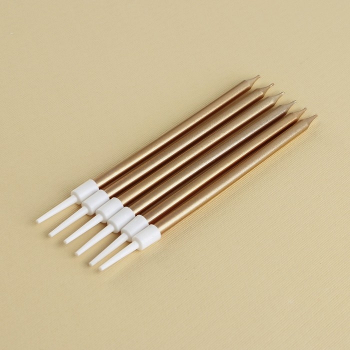 Свечи для торта &laquo;С днем рождения&raquo;, 6 шт., 12,5 х 0,5 см