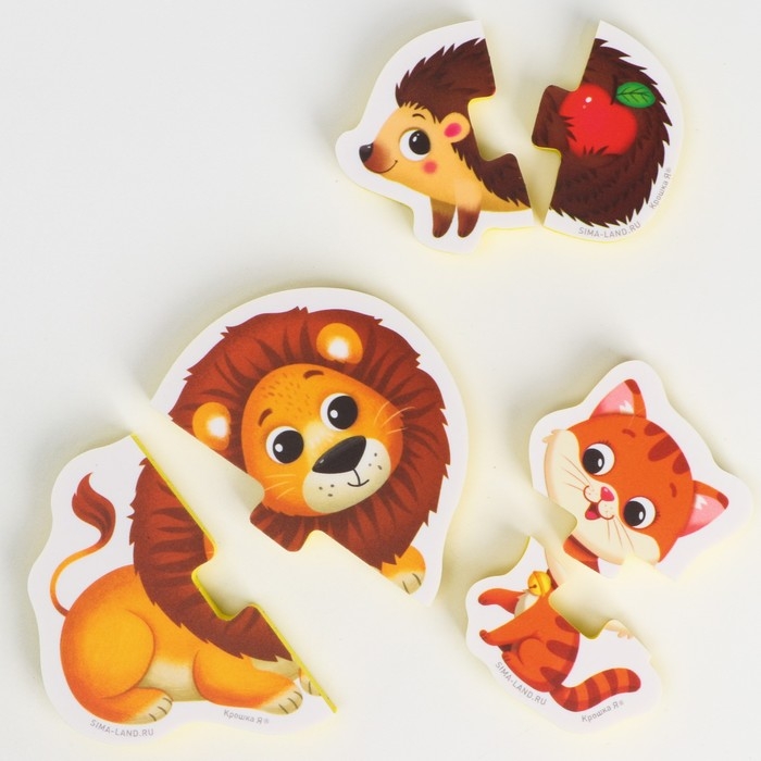 Мягкий пазл для малышей &laquo;Собираем животных&raquo;, 20 пазлов, 40 деталей, Крошка Я