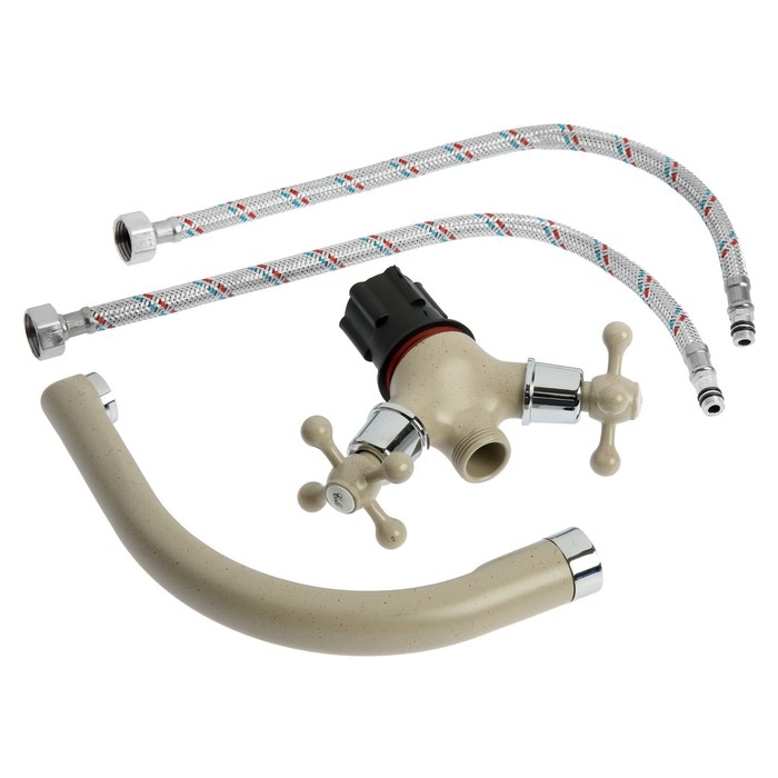 Смеситель для кухни ZEIN ZC2022, двухвентильный, кран-букса латунь 1/2 Смеситель для кухни ZEIN ZC2022, двухвентильный, кран-букса латунь 1/2", бежевый