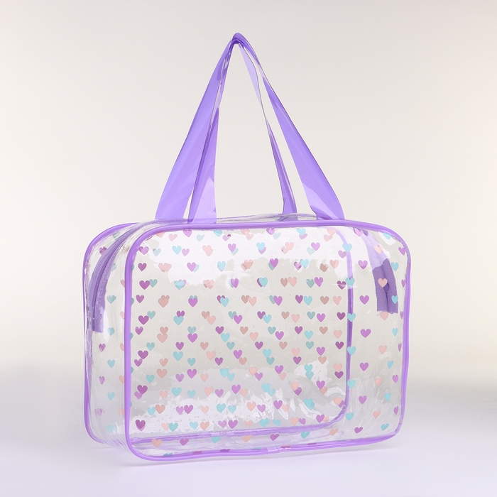 Косметичка на молнии, цвет сиреневый Косметичка на молнии, цвет сиреневый