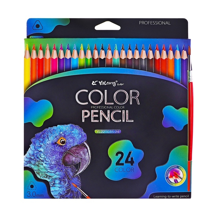 Карандаши акварельные 24 цвета, в картонной коробке, треугольные, дер,с кис,Животные МИКС Карандаши акварельные 24 цвета, в картонной коробке, треугольные, дер,с кис,Животные МИКС