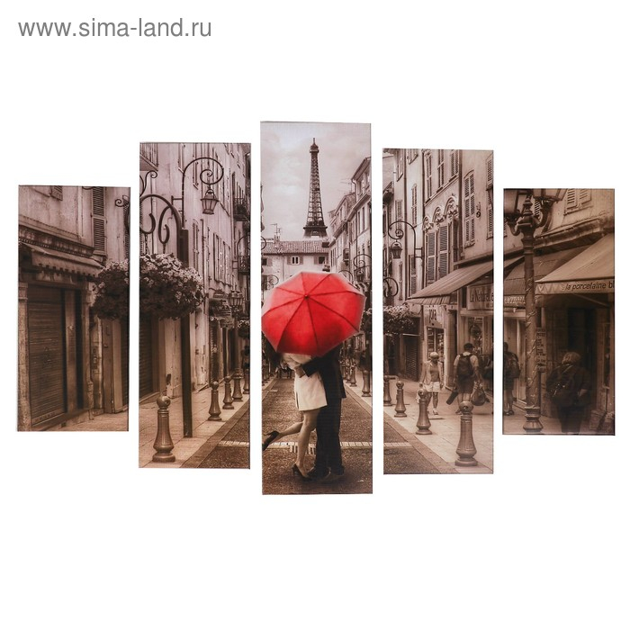 Модульная картина  Модульная картина "Влюблённые" (2-23х52; 2-24х70; 1-24х80) 120х80см