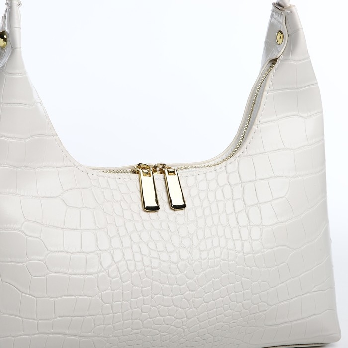 Сумка-багет на молнии, цвет белый Сумка-багет на молнии, цвет белый