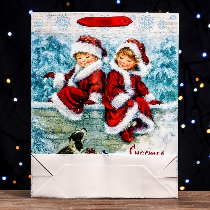Новый год. Пакет ламинированный вертикальный "Уют",33 х 42 х 10 см.