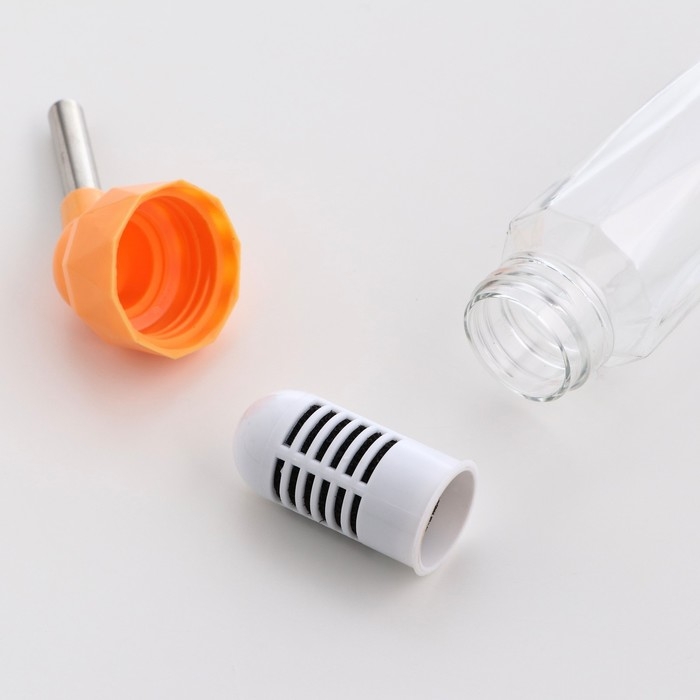 Поилка для грызунов, 80 мл, крепление-пружинка, оранжевая Поилка для грызунов, 80 мл, крепление-пружинка, оранжевая