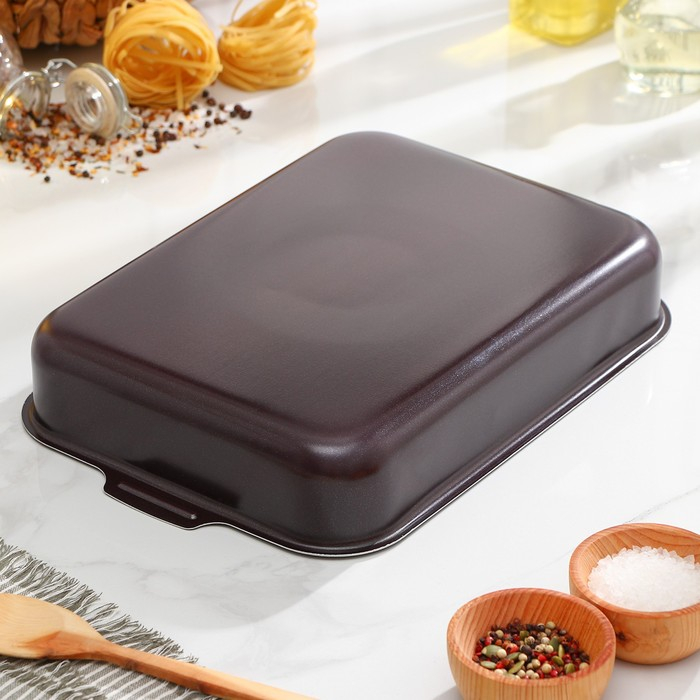 Противень Доляна Promo, 23×30 см, антипригарное покрытие, цвет бордовый Противень Доляна Promo, 23×30 см, антипригарное покрытие, цвет бордовый