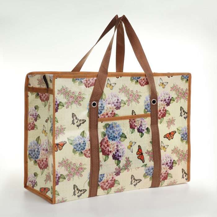 Сумка хозяйственная на молнии, наружный карман, цвет бежевый Сумка хозяйственная на молнии, наружный карман, цвет бежевый