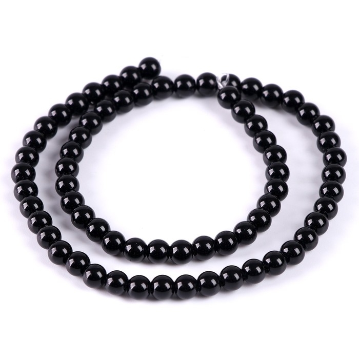 Бусины из натурального камня «Чёрный агат» набор 60 шт., размер 1 шт. — 6 мм Бусины из натурального камня «Чёрный агат» набор 60 шт., размер 1 шт. — 6 мм