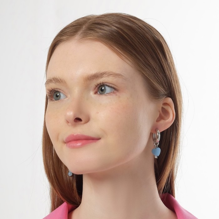 Серьги со съёмным элементом «Трансформер» крестик, цвет бело-голубой в серебре Серьги со съёмным элементом «Трансформер» крестик, цвет бело-голубой в серебре