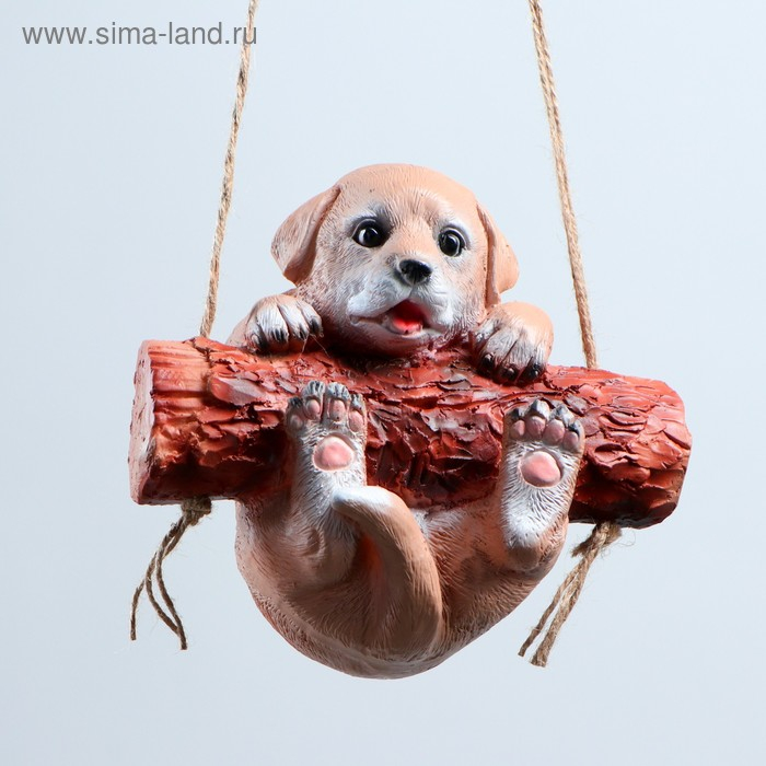 Подвесной декор Подвесной декор "Щенок на бревне", 21х13х18см