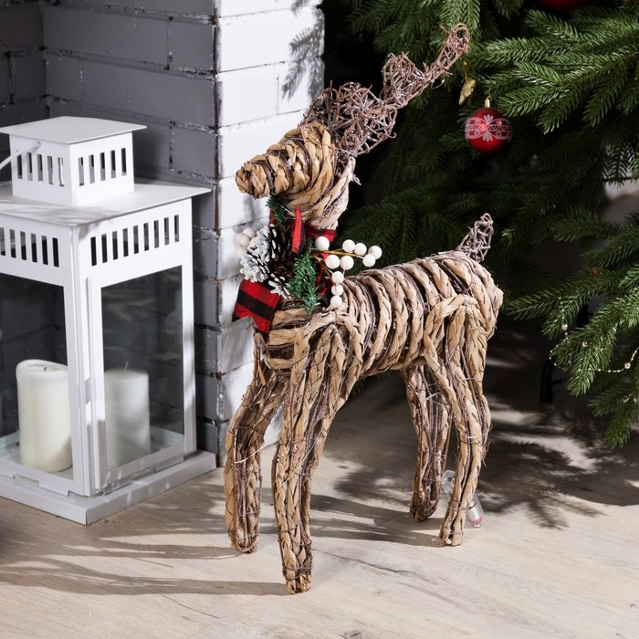 Светодиодная фигура «Олень» 32 × 60 × 10 см, текстиль, металл, батарейки ААх2 (не в комплекте), свечение тёплое белое Светодиодная фигура «Олень» 32 × 60 × 10 см, текстиль, металл, батарейки ААх2 (не в комплекте), свечение тёплое белое