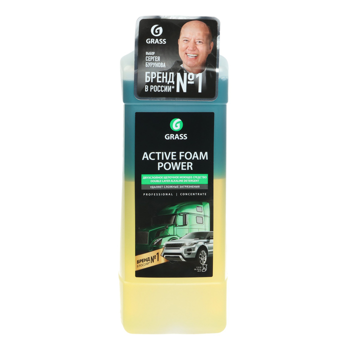 Шампунь для бесконтактной мойки Grass Active Foam Power, 1 л (1:60-1:125) Шампунь для бесконтактной мойки Grass Active Foam Power, 1 л (1:60-1:125)