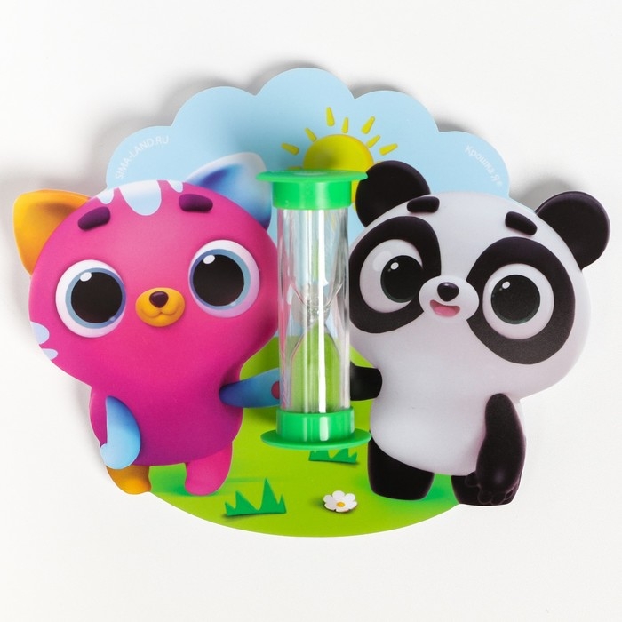 Набор зубная щётка и детские песочные часы для чистки зубов на присоске «Малыши-кругляши» Набор зубная щётка и детские песочные часы для чистки зубов на присоске «Малыши-кругляши»