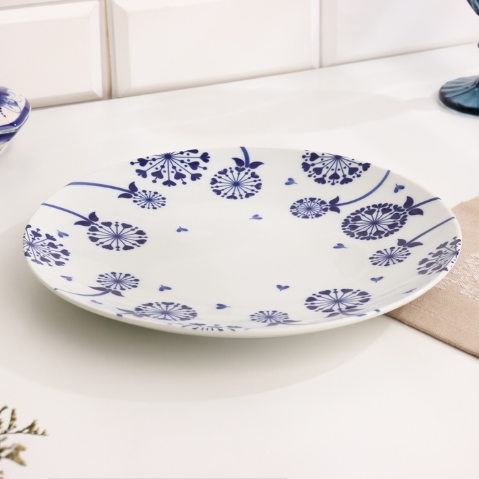 Тарелка Тарелка "Романс одуванчик", д-240мм, нео гжель
