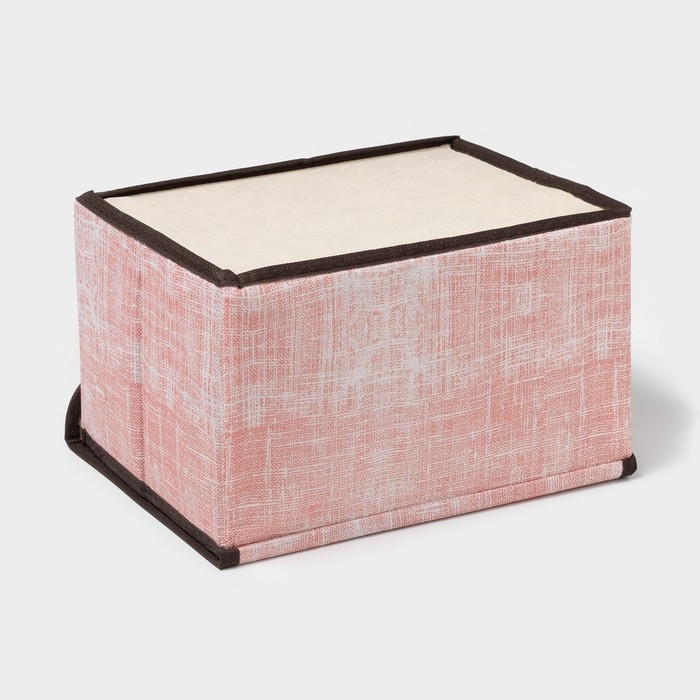 Короб стеллажный для хранения с крышкой «Ронда», 26×20,5×16 см, цвет розовый Короб стеллажный для хранения с крышкой «Ронда», 26×20,5×16 см, цвет розовый