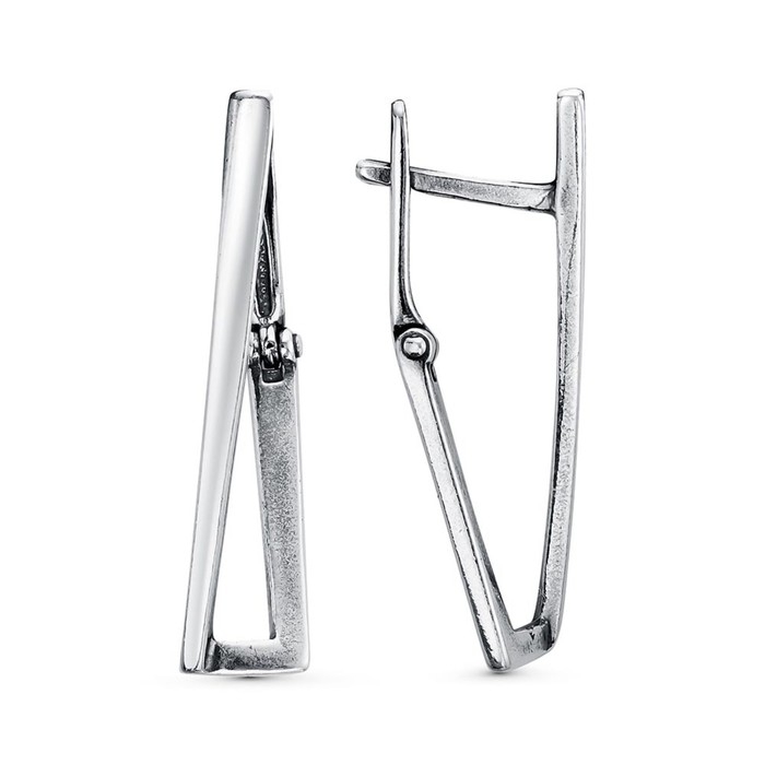 Серьги «Соединение», посеребрение с оксидированием Серьги «Соединение», посеребрение с оксидированием