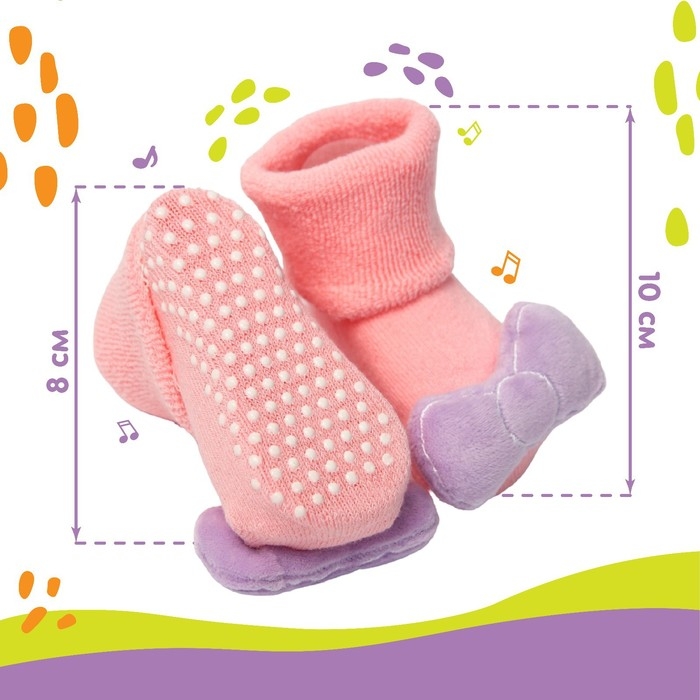 Носочки для малышей «Единорожка», с погремушкой, Крошка Я Носочки для малышей «Единорожка», с погремушкой, Крошка Я