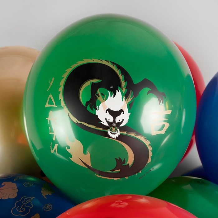 Шар латексный 12 Шар латексный 12" «Дракон на удачу» пастель, 5 ст., набор 25 шт., МИКС