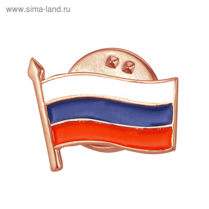 Значок «Флаг» розовое золочение Значок «Флаг» розовое золочение