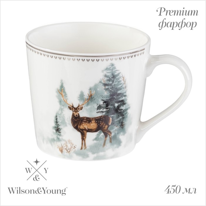 Новогодняя кружка Wilson&Young &laquo;Зимний лес&raquo;, 450 мл, 13,5&times;10&times;9 см