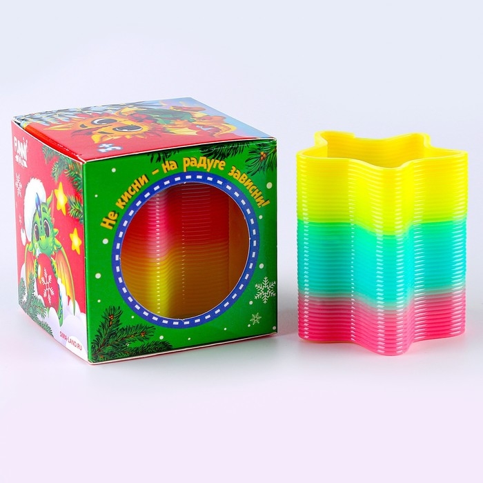 Новогодний подарок. Пружинка - радуга «Дракоша», в форме звезды, цвета МИКС, d = 5 см, в коробке