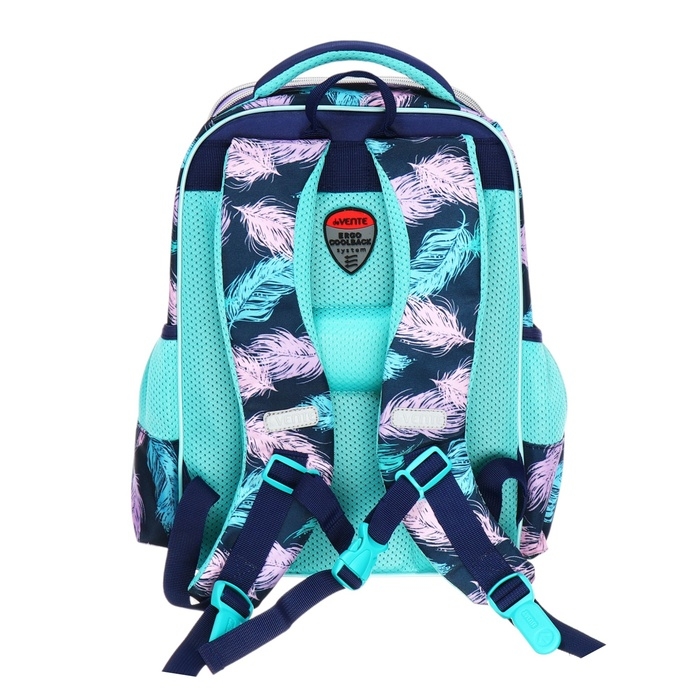 Рюкзак школьный 37х28х14, эргономичная спинка, deVENTE Smart 14L, Happy Owl, для девочек, бирюзовый/фиолетовый Рюкзак школьный 37х28х14, эргономичная спинка, deVENTE Smart 14L, Happy Owl, для девочек, бирюзовый/фиолетовый