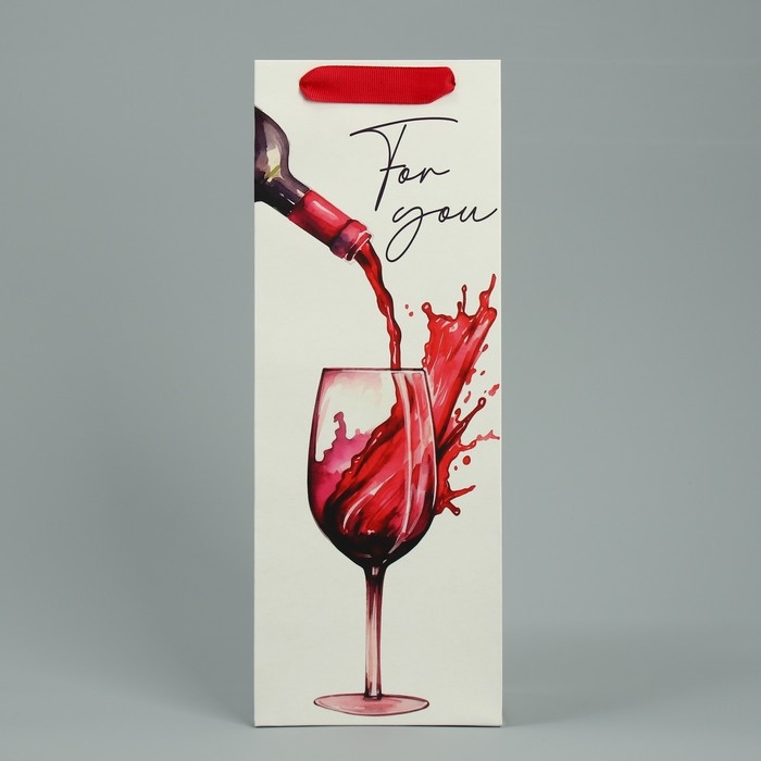 Пакет подарочный под бутылку, упаковка, For you, 35 х 13 х 10 см Пакет подарочный под бутылку, упаковка, For you, 35 х 13 х 10 см