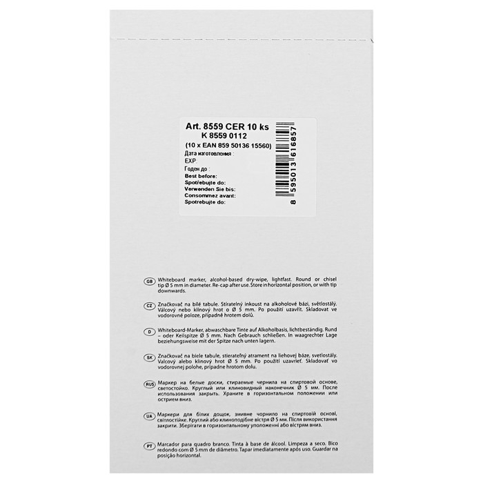 Маркер для доски 5.0 мм Centropen 8559, лин 2,5мм/1-4,6мм, черный Маркер для доски 5.0 мм Centropen 8559, лин 2,5мм/1-4,6мм, черный