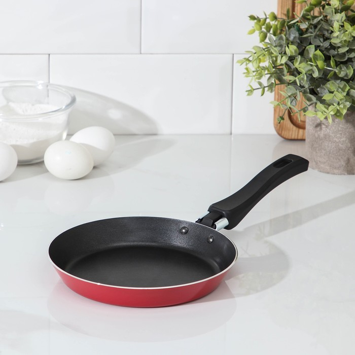 Сковорода блинная Colibri, d=18 см, пластиковая ручка, антипригарное покрытие, цвет красный Сковорода блинная Colibri, d=18 см, пластиковая ручка, антипригарное покрытие, цвет красный