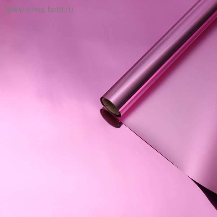 Пленка для декора и флористики, сиреневая, однотонная, глянцевая, розовая, рулон 1шт., 58 см х 5 м Пленка для декора и флористики, сиреневая, однотонная, глянцевая, розовая, рулон 1шт., 58 см х 5 м