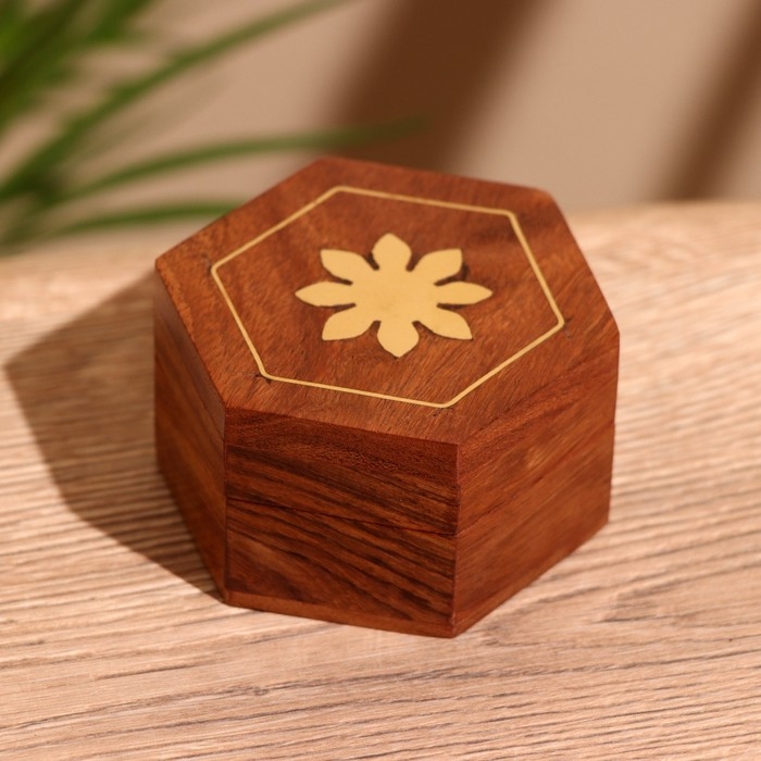 Шкатулка  Шкатулка "Солнце" 6,5х7,5х4 см, дерево шишам