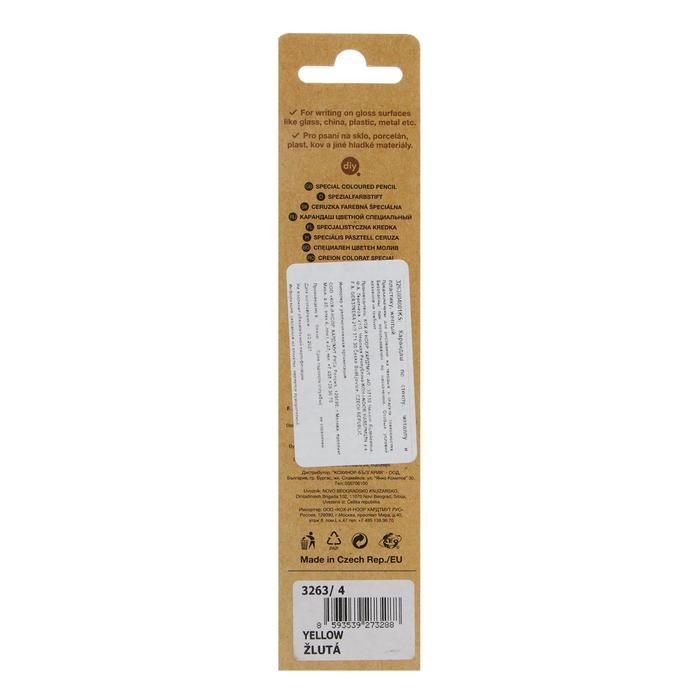 Карандаш незаточенный 4.3 мм, Koh-I-Noor 3263/4, по стеклу, металлу, пластику, жёлтый, L=175 мм Карандаш незаточенный 4.3 мм, Koh-I-Noor 3263/4, по стеклу, металлу, пластику, жёлтый, L=175 мм