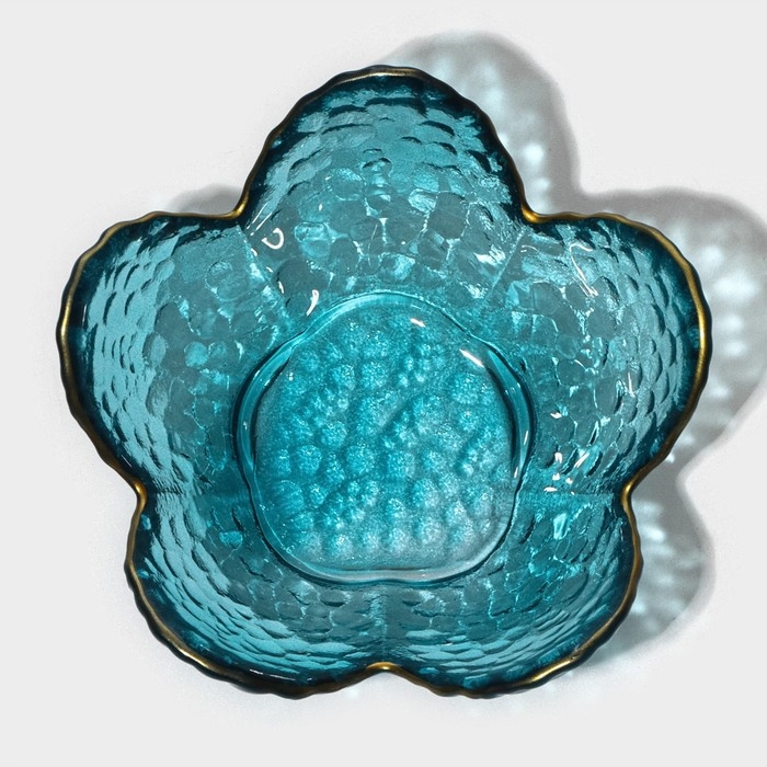 Салатник стеклянный фигурный «Цветок», 150 мл, 12×5 см