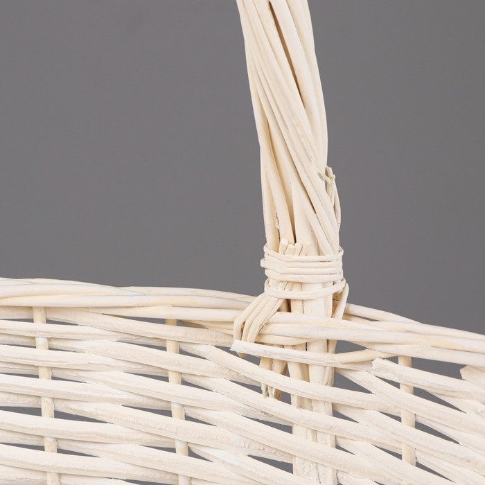 Корзина плетеная, 40х18/44 см, белый, ива Корзина плетеная, 40х18/44 см, белый, ива