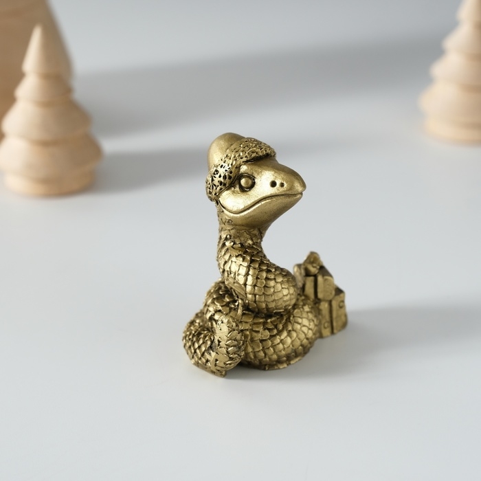 Сувенир полистоун Сувенир полистоун "Золотистая змейка" МИКС 3х3х5 см