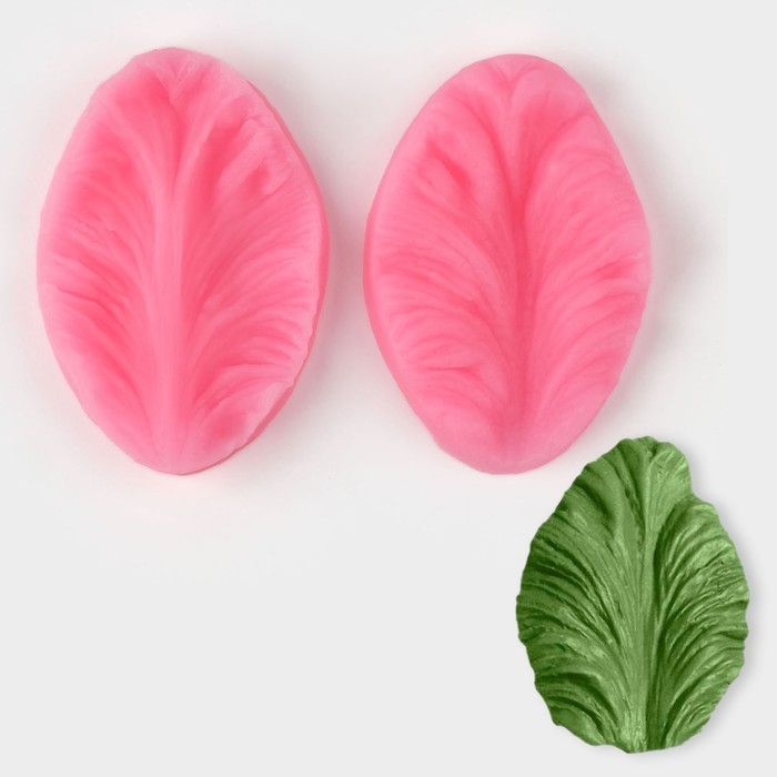 Молд «Лист тропических растений», силикон, 2 шт, 6,5×4×2,3 см, цвет МИКС Молд «Лист тропических растений», силикон, 2 шт, 6,5×4×2,3 см, цвет МИКС
