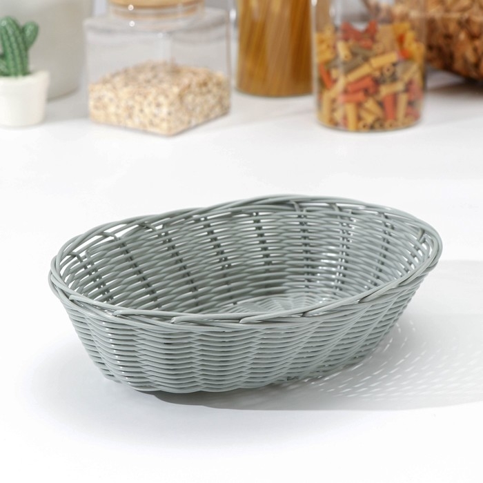 Корзинка для подачи Доляна &laquo;Плуг&raquo;, 25&times;18&times;6,5 см, цвет серый