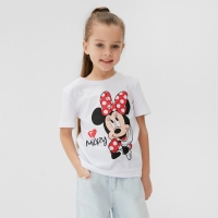 Футболка "Minnie 2", Минни Маус, р. 28, рост 86-92 см, белый